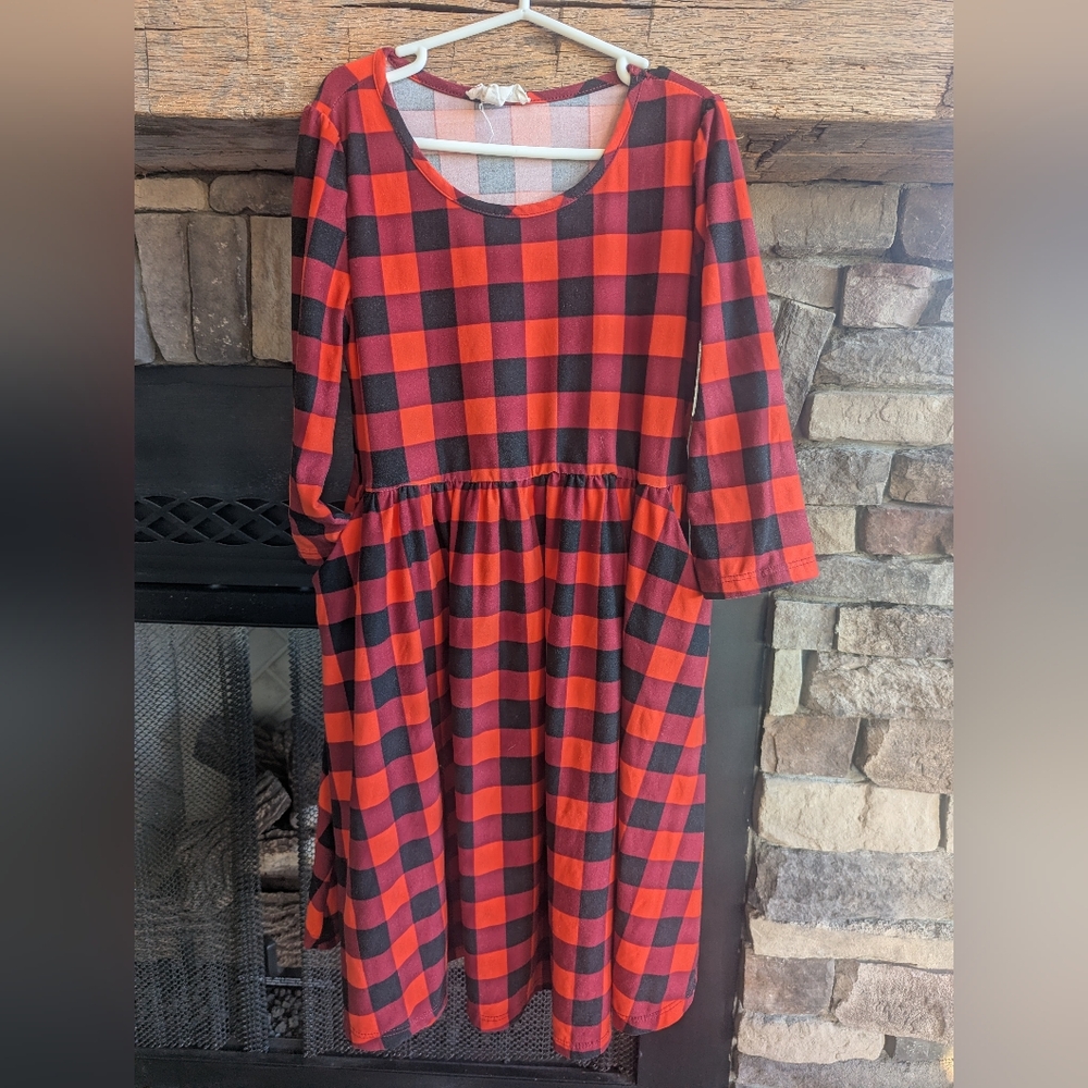 Red and Black Plaid Dress Girls Size 10 Emma And Ella